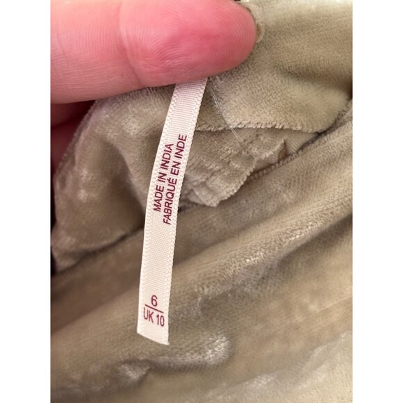 Free People Beige Velvet-Like Mini Skirt Size 6 - Picture 6 of 12